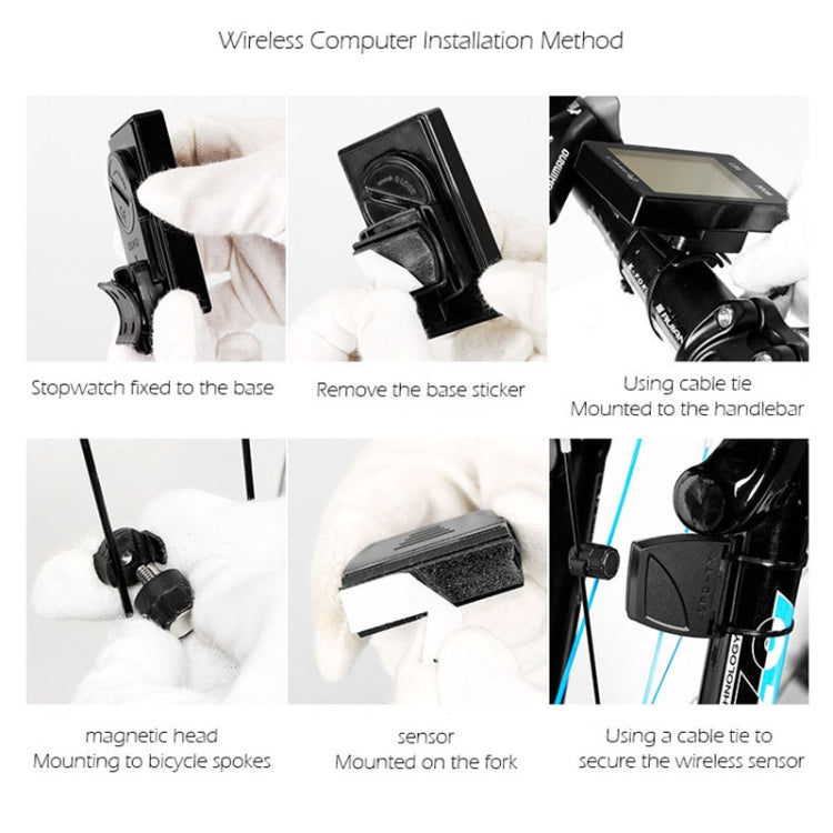 Skorter | 2.8 inch English Wireless Waterproof Cycle Computer LCD Odometer Speedometer with Extension Holder