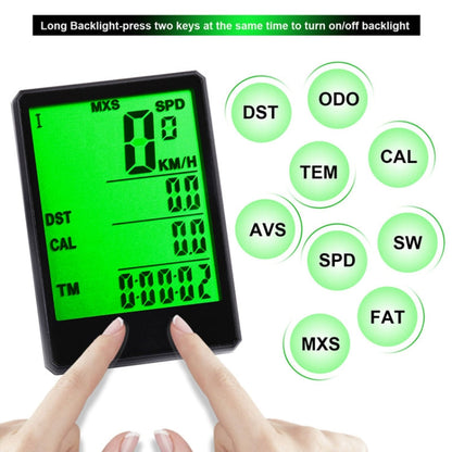Skorter | 2.8 inch English Wireless Waterproof Cycle Computer LCD Odometer Speedometer with Extension Holder