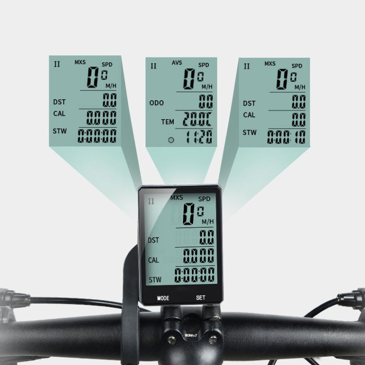 Skorter | 2.8 inch English Wireless Waterproof Cycle Computer LCD Odometer Speedometer with Extension Holder