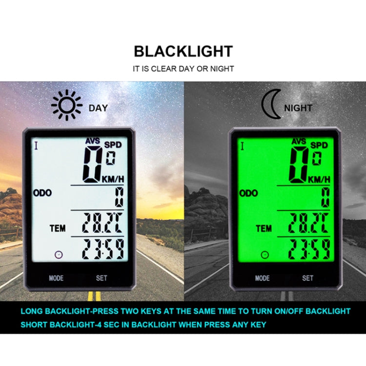 Skorter | 2.8 inch English Wireless Waterproof Cycle Computer LCD Odometer Speedometer with Extension Holder
