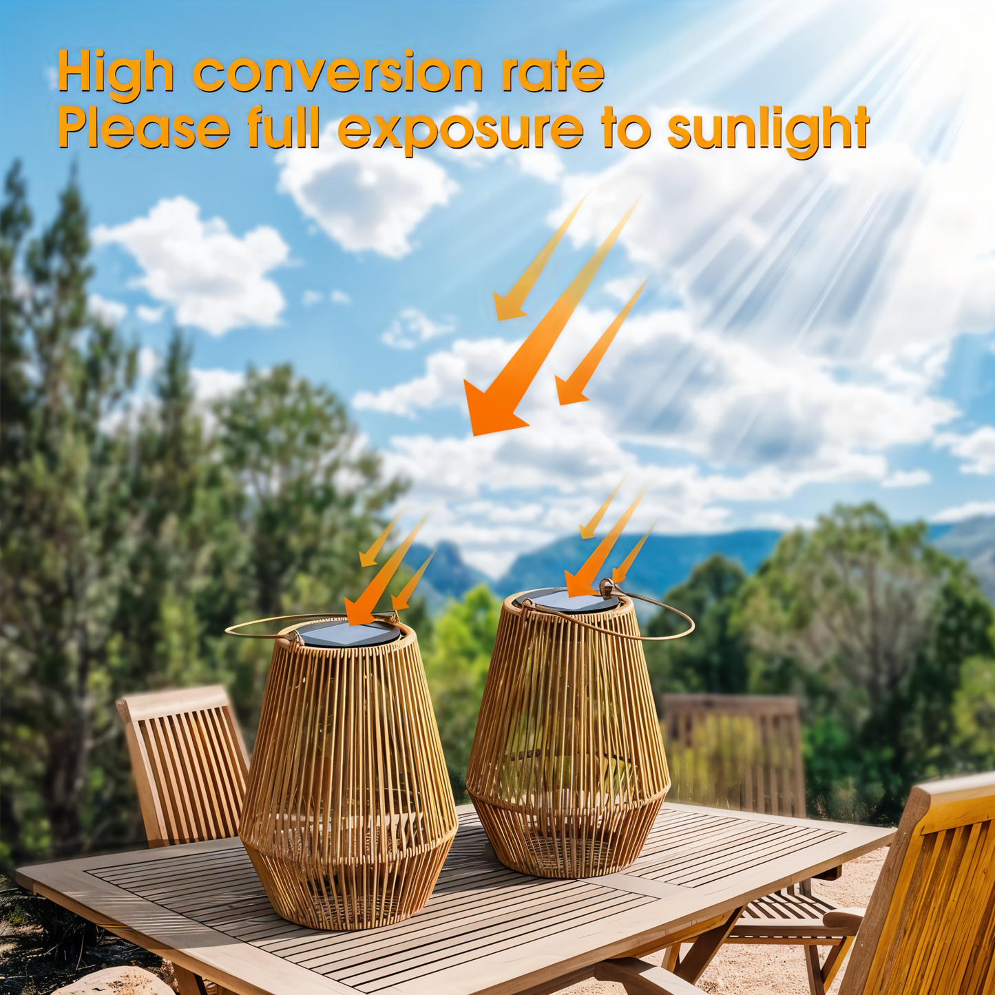 Skorter | CageRattan – Bamboo Solar Garden Light – Waterproof Hanging Lantern