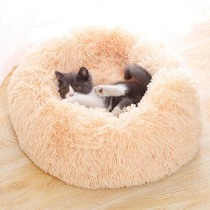 Skorter | PawNest Calming Donut Cat Bed | Round Plush Nest | Stress-Reducing & Cozy | Perfect for Cats & Small Dogs