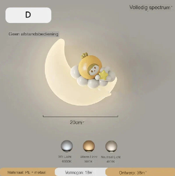 Skorter | Wall lamp Moon | Gentle lighting | High quality - Noram