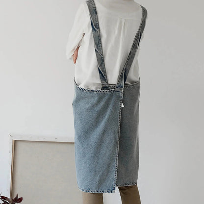 Skorter | Casual Cotton Denim Pocket Apron