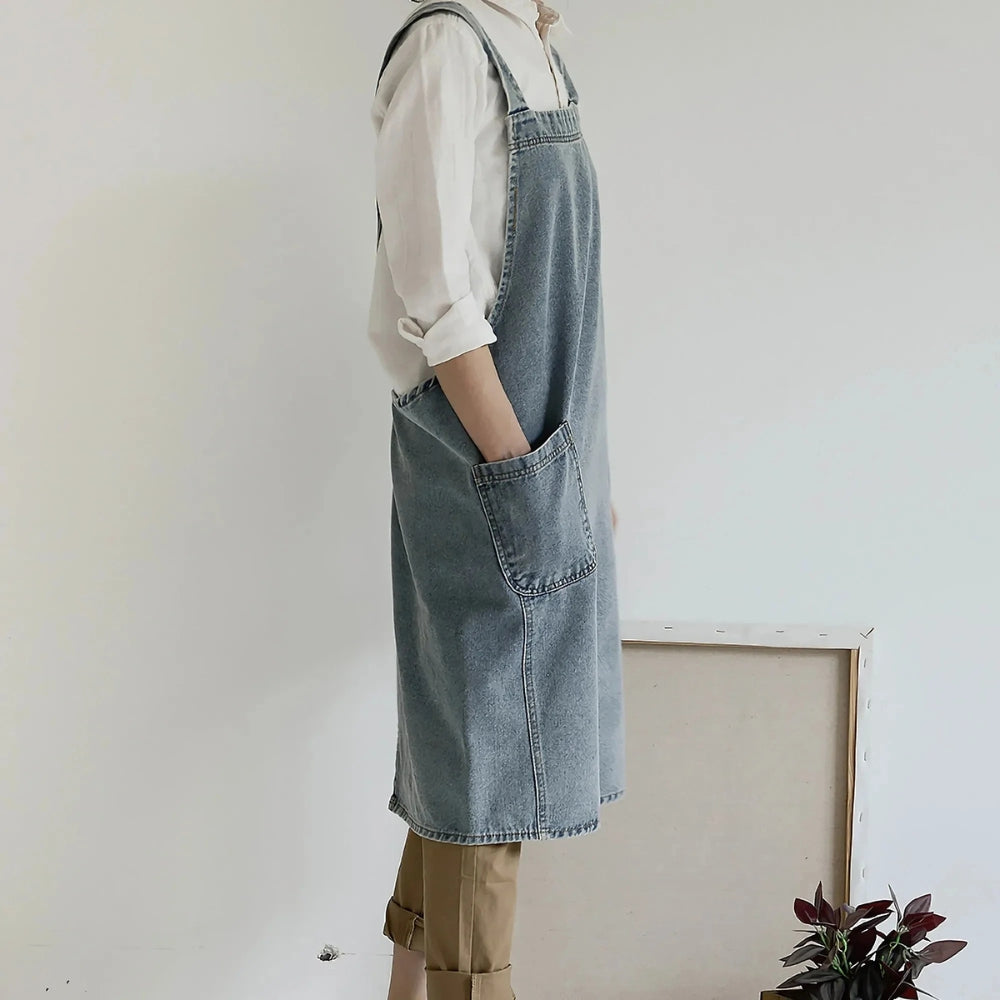 Skorter | Casual Cotton Denim Pocket Apron