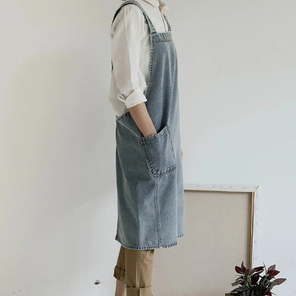 Skorter | Casual Cotton Denim Pocket Apron