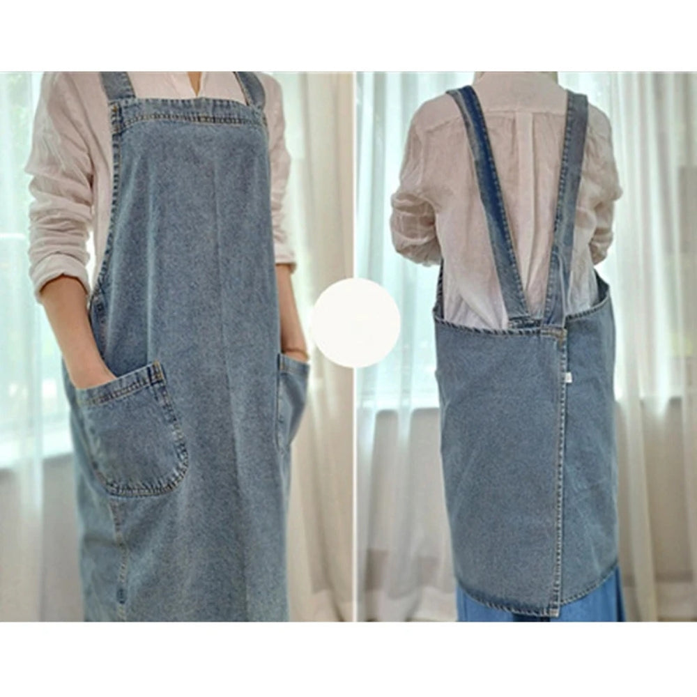 Skorter | Casual Cotton Denim Pocket Apron