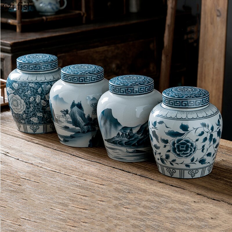 Skorter | Ceramic airtight container tea box tea can moisture-protected storage tank tea container storage bottle tea organizer jar tea cans