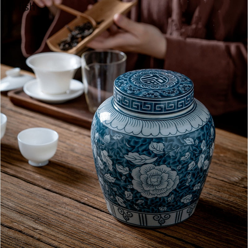 Skorter | Ceramic airtight container tea box tea can moisture-protected storage tank tea container storage bottle tea organizer jar tea cans