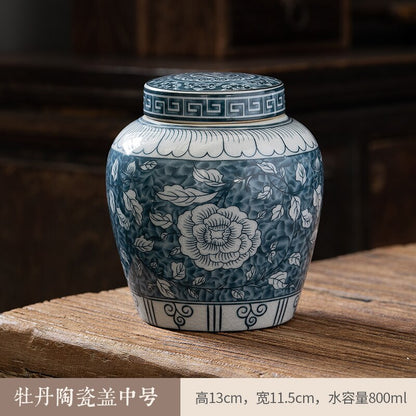 Skorter | Ceramic airtight container tea box tea can moisture-protected storage tank tea container storage bottle tea organizer jar tea cans
