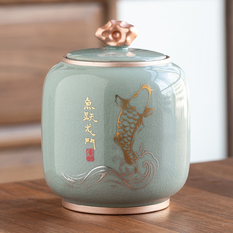 Skorter | Ceramic Teapot Tea Cajon Tea Box Storage Tea Container Moist ...