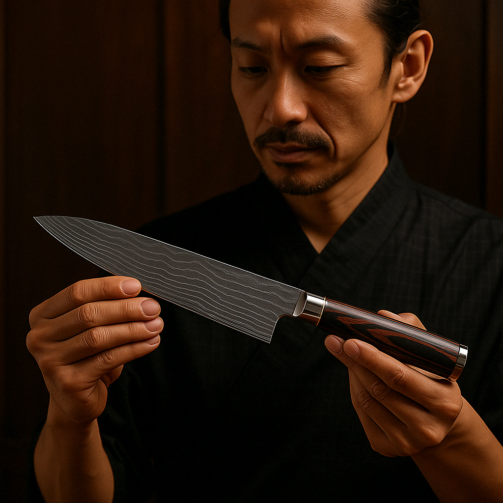 Skorter | Damascus Steel Chef's Knife | 20 cm Blade, Ergonomic Resin Handle & Ideal for Home Cooking