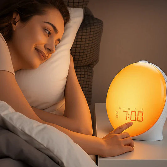 Skorter | Sunrise Alarm Clock | Natural Wake-Up Light with Ambient Lighting for Heavy Sleepers & Dark Mornings