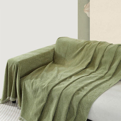 Skorter | Chenille Blanket Herringbone Tassel Couch Cover