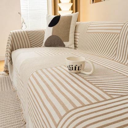 Skorter | Chenille Striped Tassel Sofa Cover