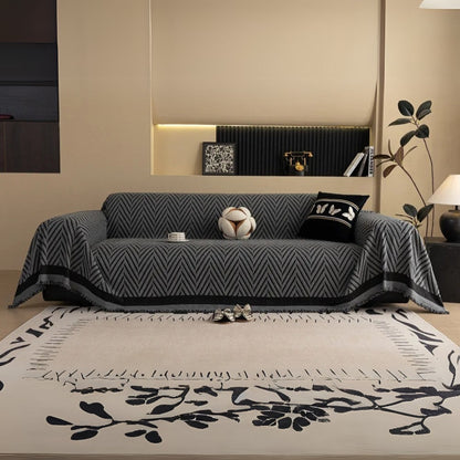 Skorter | Chevron Herringbone Tassel Sofa Cover