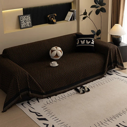 Skorter | Chevron Herringbone Tassel Sofa Cover