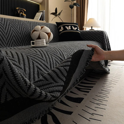 Skorter | Chevron Herringbone Tassel Sofa Cover