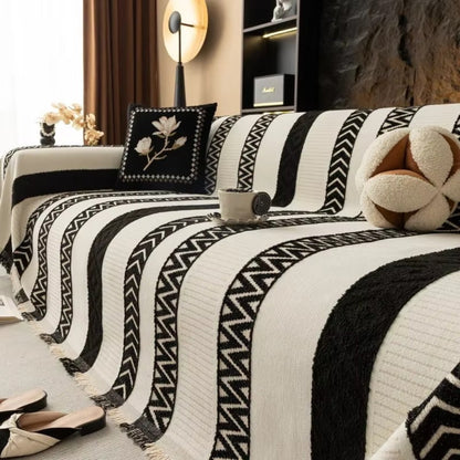 Skorter | Chevron Pattern Chenille Sofa Cover