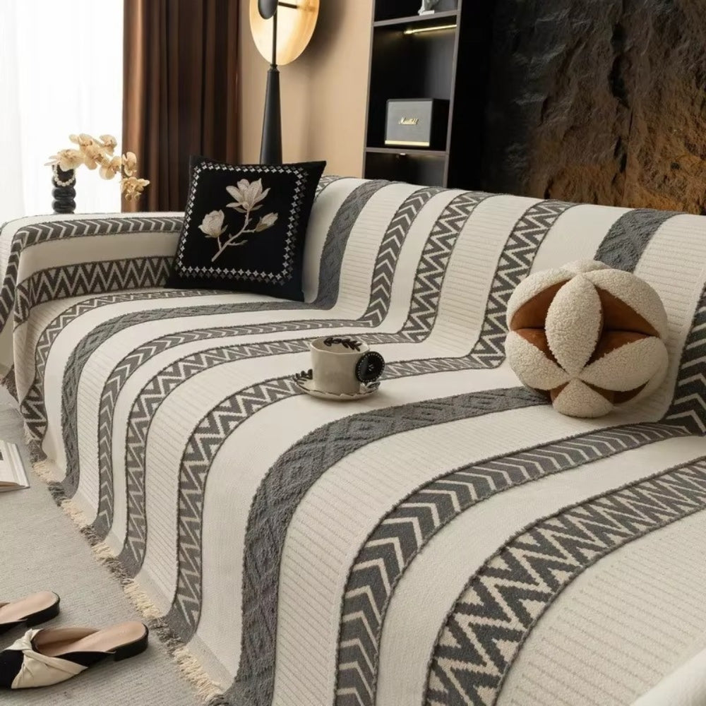 Skorter | Chevron Pattern Chenille Sofa Cover