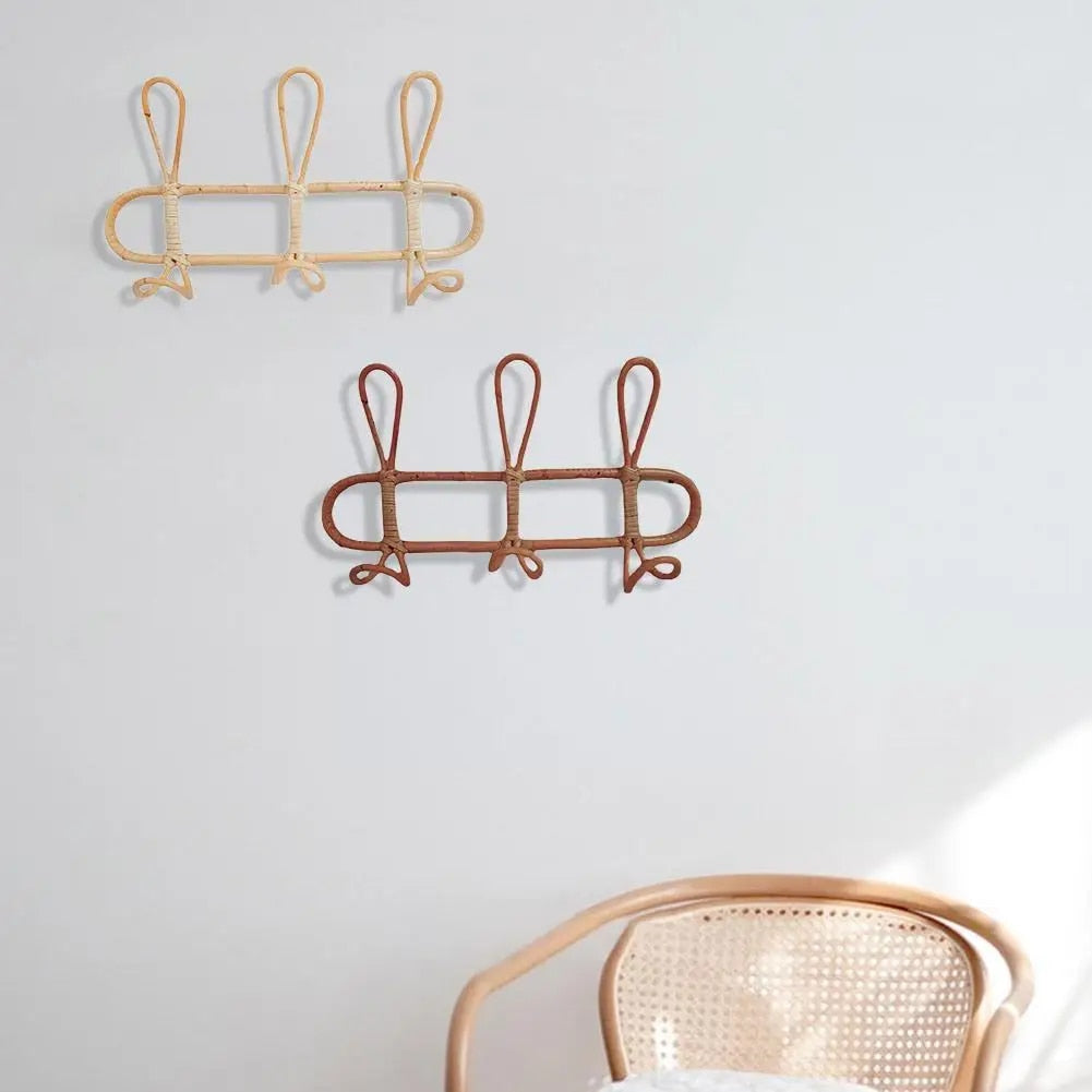 Skorter | Children's Perennial Rattan Wall Hook Organizer - 3 & 5 Hooks