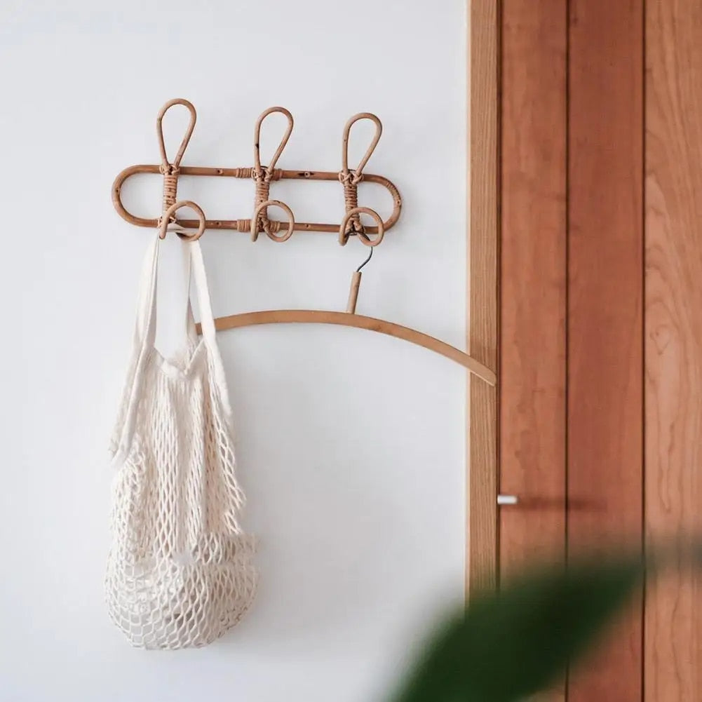 Skorter | Children's Perennial Rattan Wall Hook Organizer - 3 & 5 Hooks