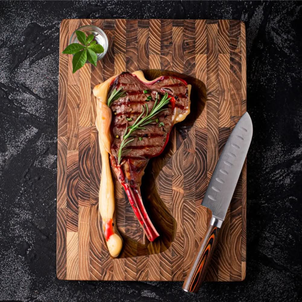 Skorter | End-Grain Wooden Cutting Board – Durable Chef Chopping Block