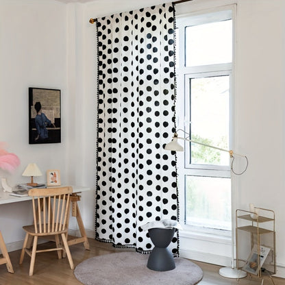 Skorter | Chic Polka Dot Tassel Window Curtain