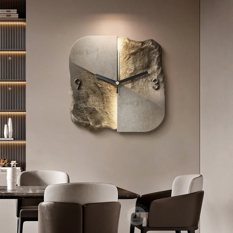 Skorter | Modern 3D Wall Clock – Large 30cm Designer Sandstone Clock with Silent Quartz Movement