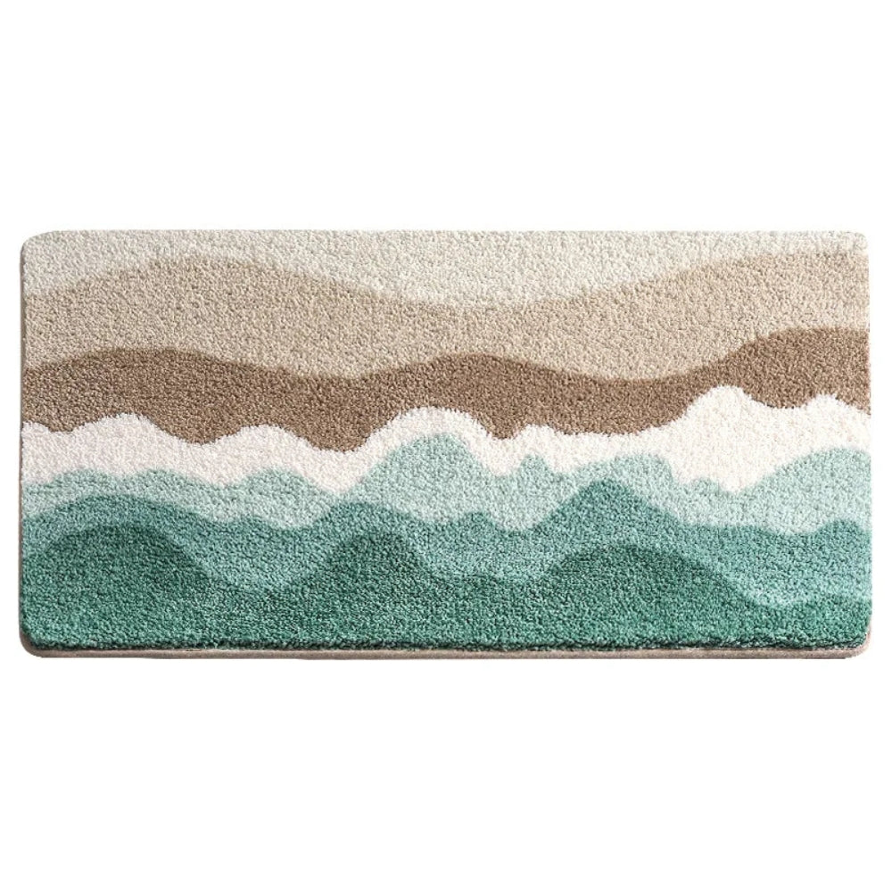 Skorter | Coastal Wave Pattern Non-Slip Bath Mat