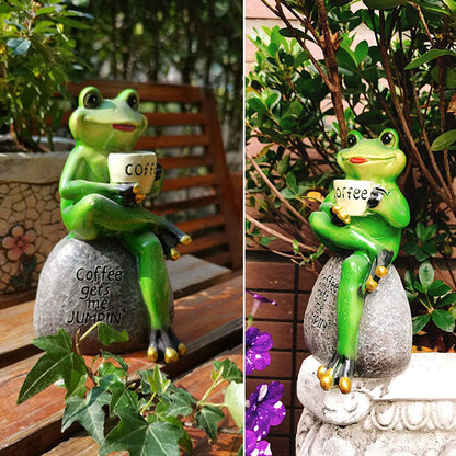 Skorter | Coffee Frog Garden Statue