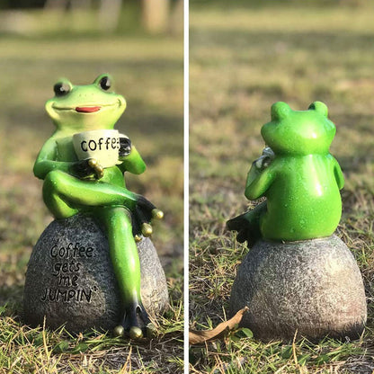Skorter | Coffee Frog Garden Statue