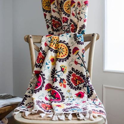 Skorter | Boho Color Wheel Bloom Tassel Curtain