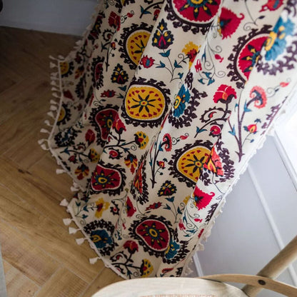 Skorter | Boho Color Wheel Bloom Tassel Curtain