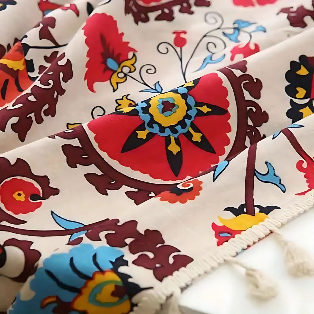 Skorter | Boho Color Wheel Bloom Tassel Curtain