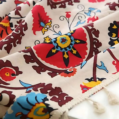 Skorter | Boho Color Wheel Bloom Tassel Curtain