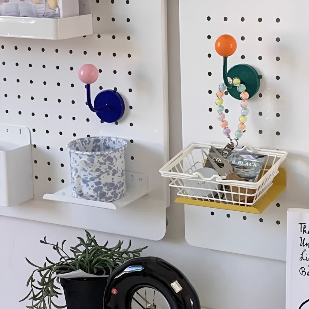 Skorter | Colorful Magnetic Wooden Ball Hooks Home Storage