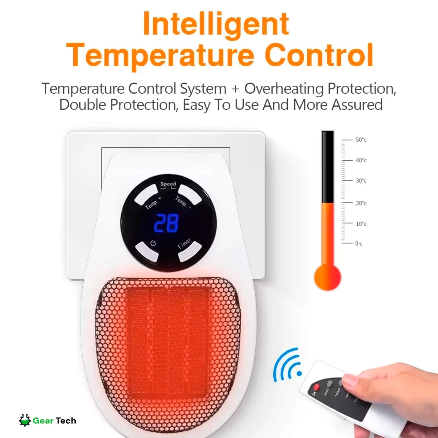 Skorter | Compact Electric Heater - USB and Plug-In Portable small electric heater