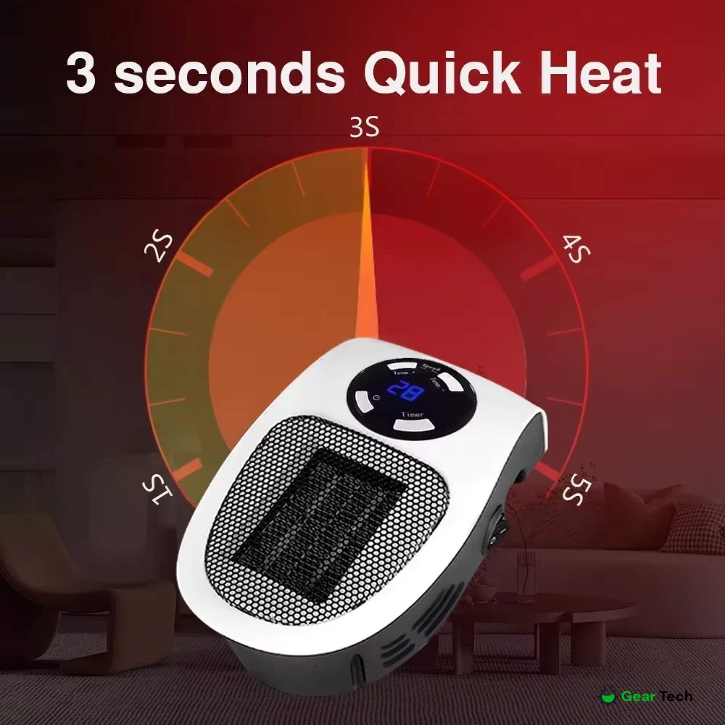 Skorter | Compact Electric Heater - USB and Plug-In Portable small electric heater