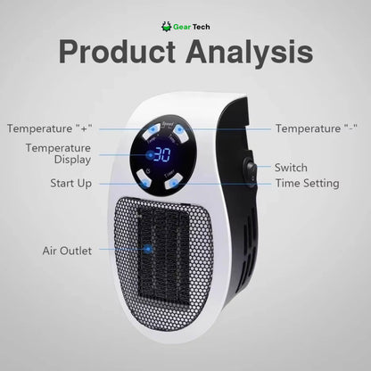 Skorter | Compact Electric Heater - USB and Plug-In Portable small electric heater