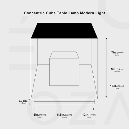 Skorter | Concentric Cube Table Lamp, Modern Lighting
