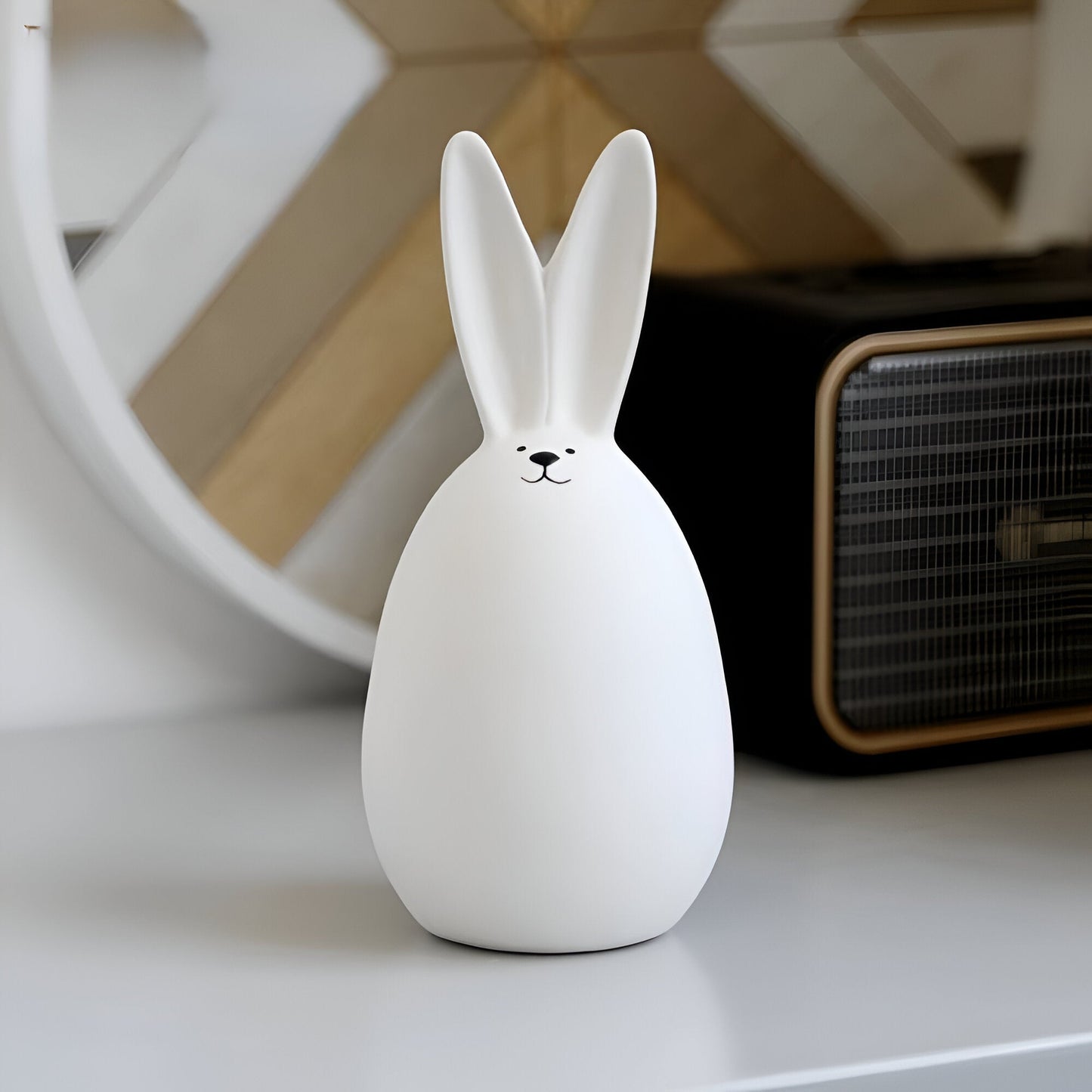 Skorter | ConeyBliss Minimalist Ceramic Bunny – Elegant White Easter Rabbit Figurine Decor