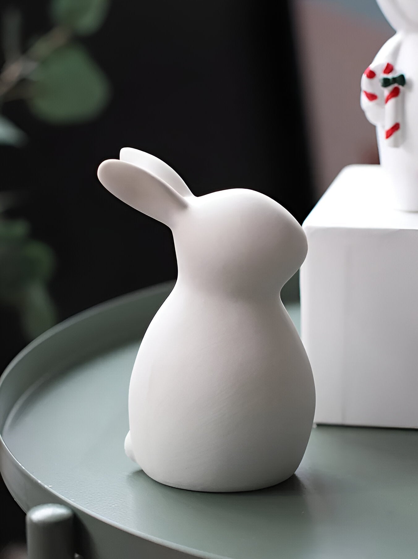Skorter | ConeyBliss Minimalist Ceramic Bunny – Elegant White Easter Rabbit Figurine Decor