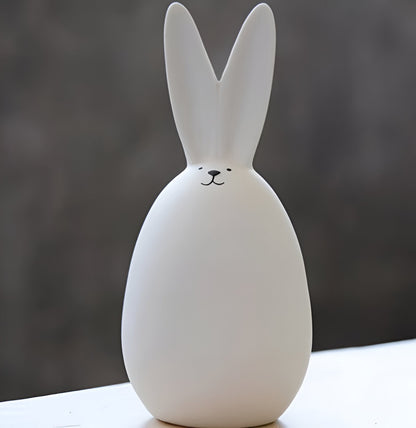 Skorter | ConeyBliss Minimalist Ceramic Bunny – Elegant White Easter Rabbit Figurine Decor