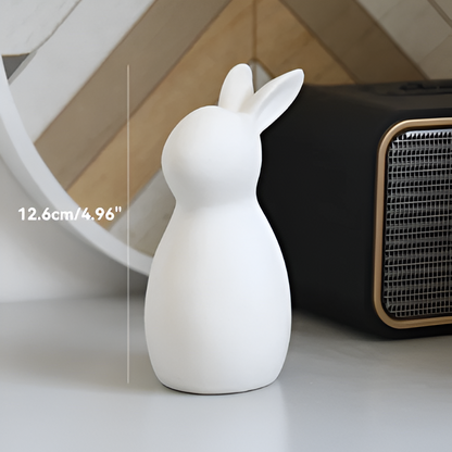 Skorter | ConeyBliss Minimalist Ceramic Bunny – Elegant White Easter Rabbit Figurine Decor