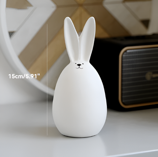 Skorter | ConeyBliss Minimalist Ceramic Bunny – Elegant White Easter Rabbit Figurine Decor