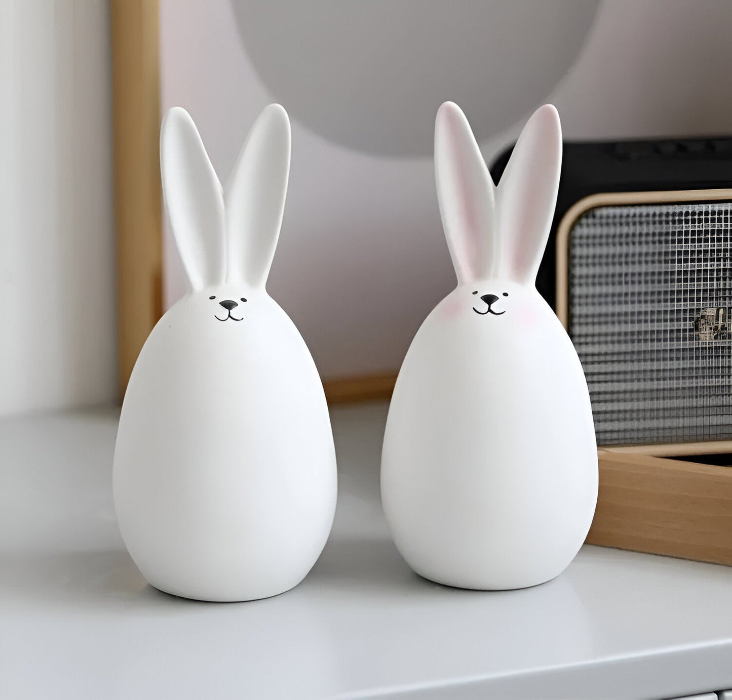 Skorter | ConeyBliss Minimalist Ceramic Bunny – Elegant White Easter Rabbit Figurine Decor
