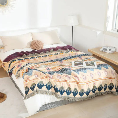 Skorter | Cozy Artisan Patterned Cotton Throw Blanket
