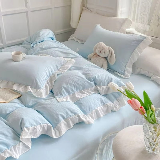 Skorter | Cottagecore Ruffle Cotton | 4pcs Bedding Set