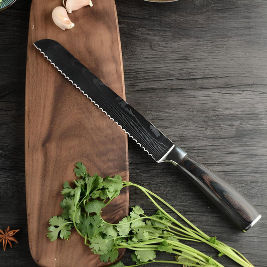 Skorter bread knife in stainless steel 19 cm